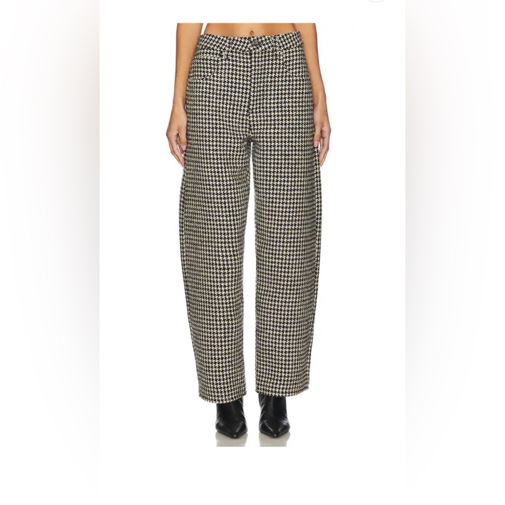 FRAME Tweed Houndstooth Barrel Women's Pants